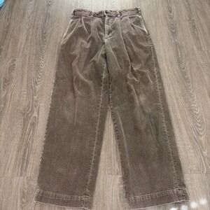Vintage Abercrombie Fitch Pants Mens 32x30 Corduroy Pleated Baggy Loose Straight